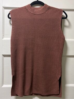 Express Sleeveless Cotton Knit Sweater Top - XS Dusty Rose